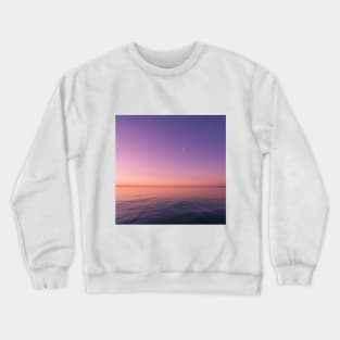 Blue, purple and pink sunset with the plane Crewneck Sweatshirt